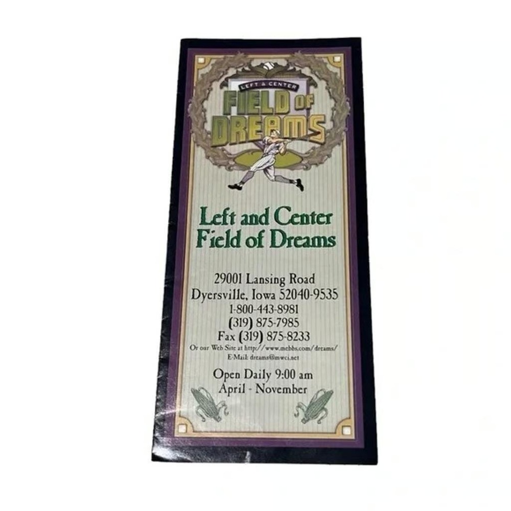 Left and Center Field of‎ Dreams Dyersville Iowa Vintage Brochure c1997